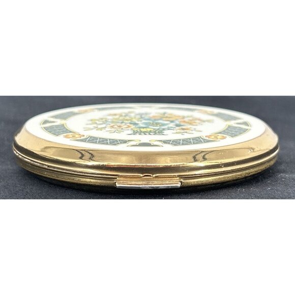 Stratton Compact Colorful Flower English Powder Makeup Mirror 3" Floral - Picture 3 of 10